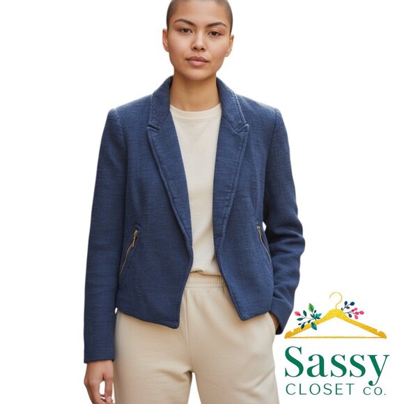 ZARA Jacket – Textured Navy, Tailored Fit, Sz XS, RN#77302, EUC - Picture 1 of 6